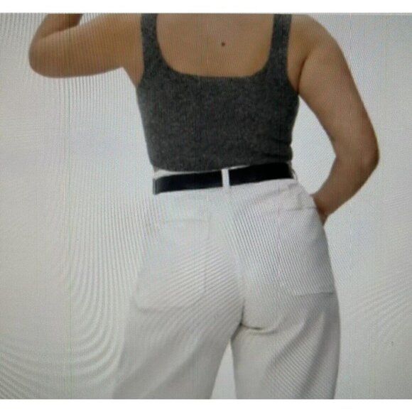 Everlane Charcoal Grey Wool Yak Blend Knit Cozy Stretch Crop Vest Tank Top Sz M - Picture 3 of 14